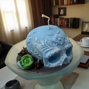 Bougie coupe et crâne