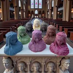 Bougies représentant une mariée avec son voile blanc