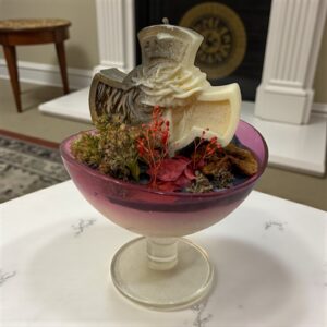 Bougie christ composition florale